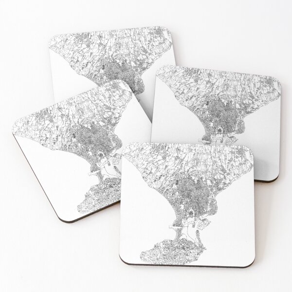 Item preview, Denpasar White Map designed and sold by multiplicitymap.