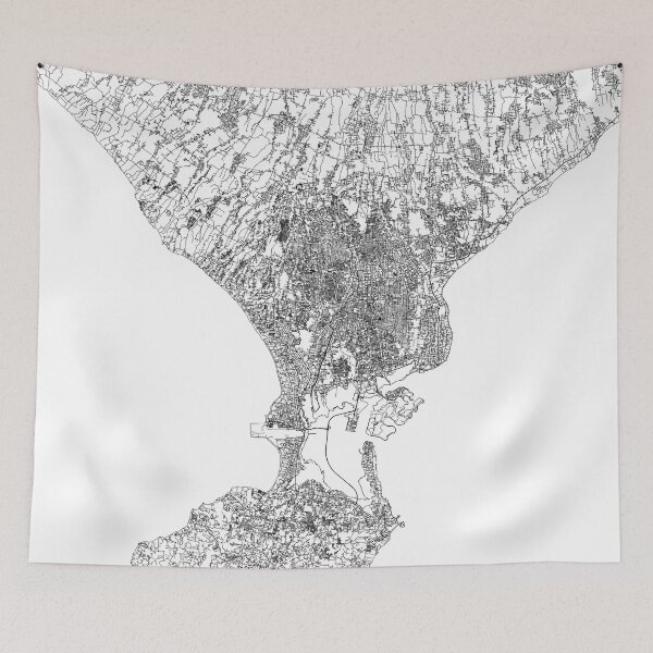 Item preview, Denpasar White Map designed and sold by multiplicitymap.