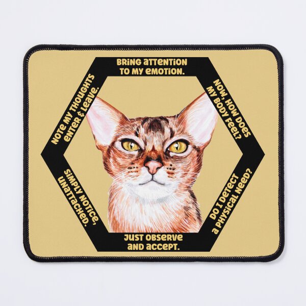 Item preview, Emotion Regulation DBT skills practice: Emotion Validation and Mindfulness. The Therapeutic Cat Hexagon Collection, symbolizing strength and wisdom designed and sold by Orianah.