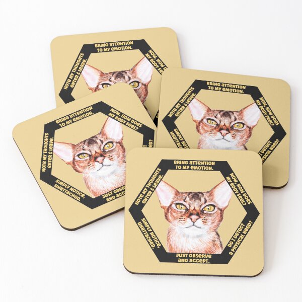 Item preview, Emotion Regulation DBT skills practice: Emotion Validation and Mindfulness. The Therapeutic Cat Hexagon Collection, symbolizing strength and wisdom designed and sold by Orianah.