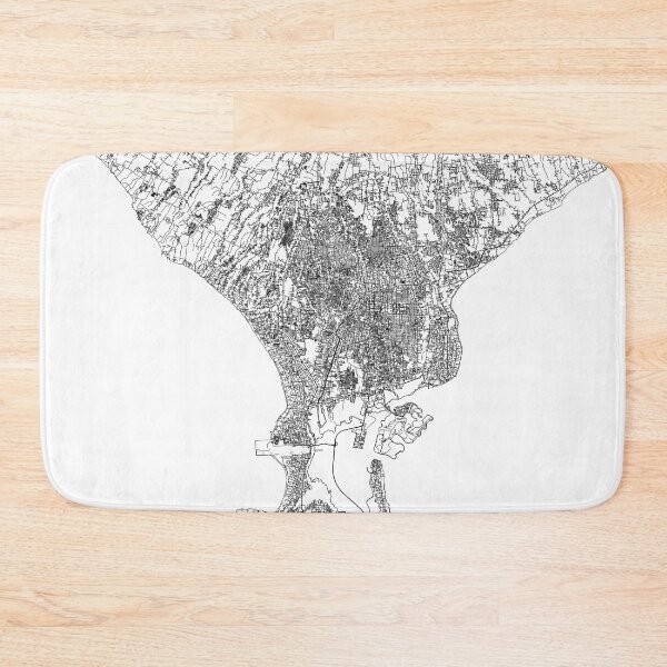 Item preview, Denpasar White Map designed and sold by multiplicitymap.