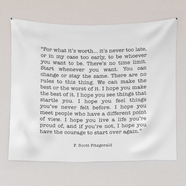 Item preview, F Scott Fitzgerald For What It s Worth Quote Inspirational  designed and sold by corbrand.