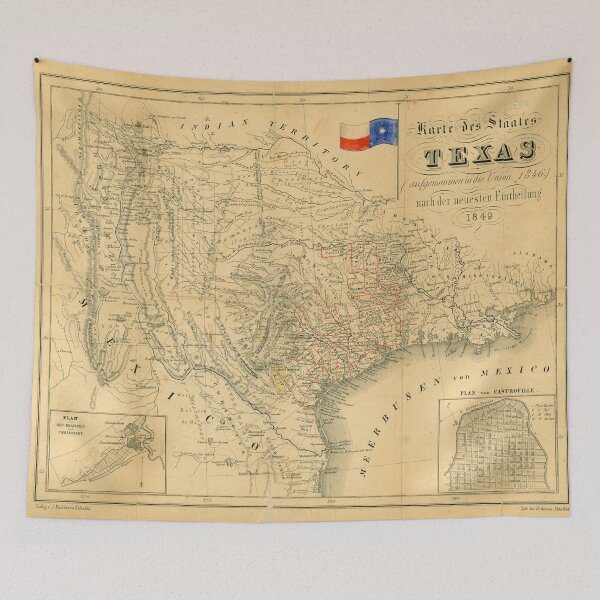 Item preview, Karte des Staates Texas, 1846: Texas and surrounding area map print designed and sold by vintagemapstore.