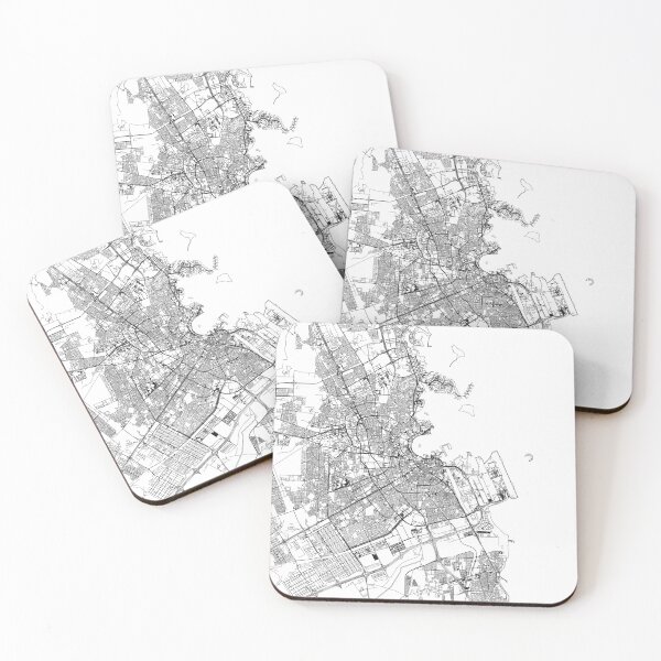 Item preview, Doha White Map designed and sold by multiplicitymap.