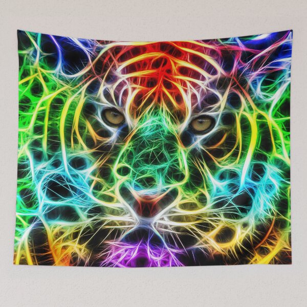 Item preview, Neon Rainbow Tiger designed and sold by murkyswamp.
