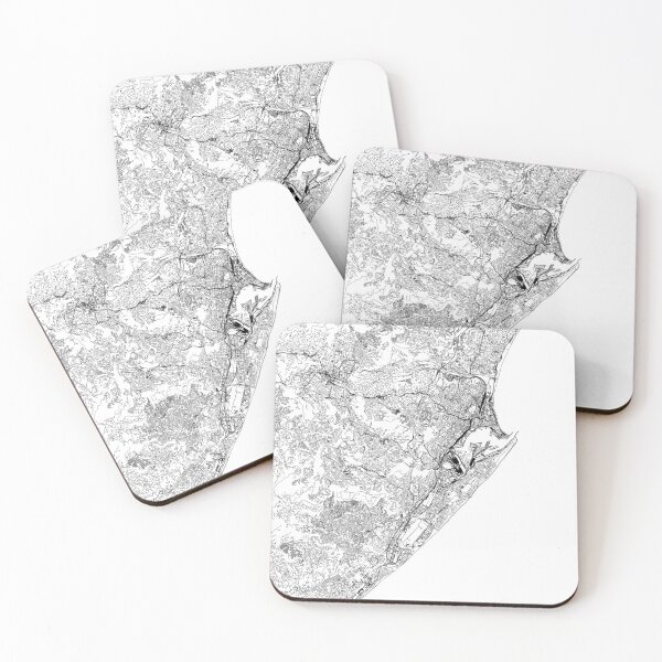 Item preview, Durban White Map designed and sold by multiplicitymap.