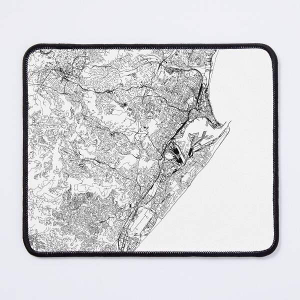 Item preview, Durban White Map designed and sold by multiplicitymap.