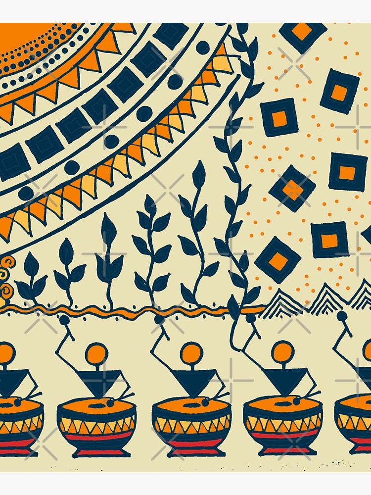 colorful warli art