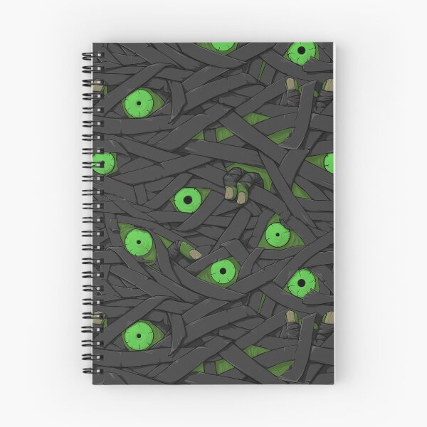 Item preview, Mummy Seamless Pattern - Dark Gray Green Neon Eyes Edition designed and sold by spidericks.