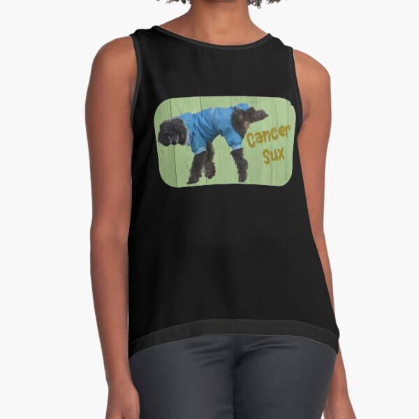 Dog in a Jacket Peeing on Cancer Sux Graffiti  Sleeveless Top