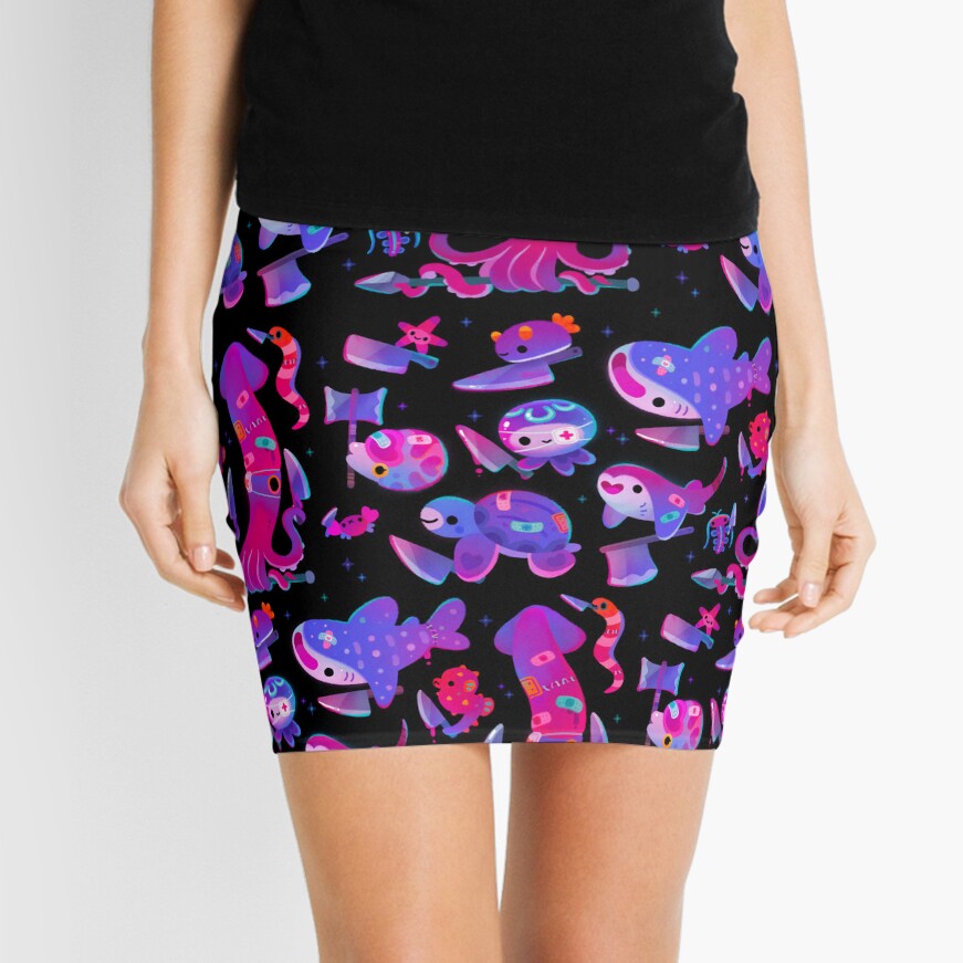 Stabby marine life Mini Skirt
