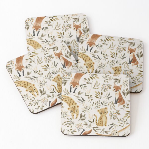Item preview, Fox Leopard Watercolor Pattern designed and sold by MobertsonArt.