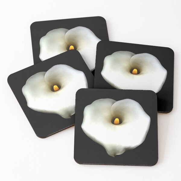 Item preview, Artistic Single Heart Shaped Calla Lily Isolated On Black designed and sold by taiche.
