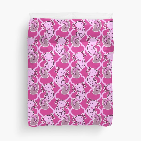 Axolotl Pink Quatrefoil Pattern Duvet Cover