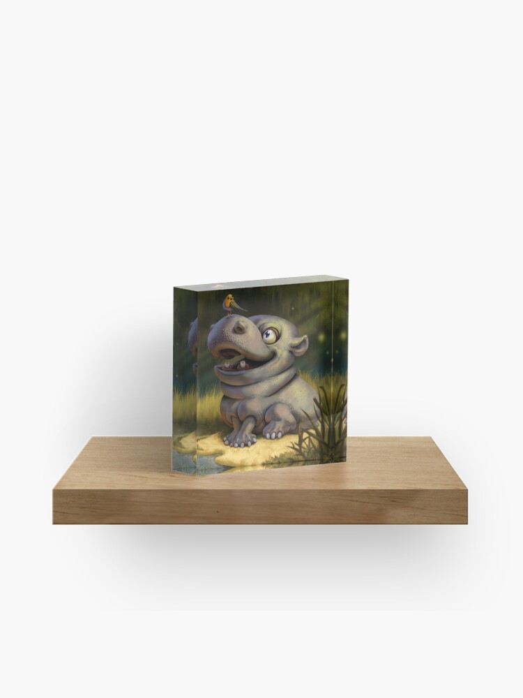 Aperçu 1 sur 5. Bloc acrylique avec l'œuvre hippo jungle créée et vendue par pitgraf.