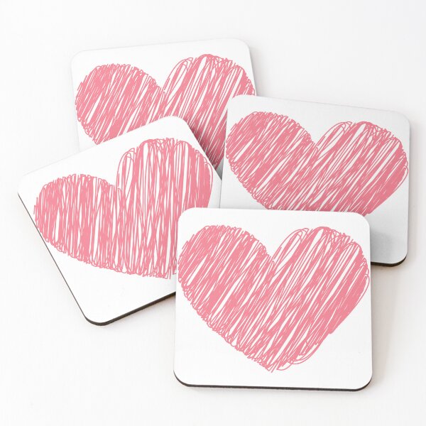Item preview, Scribbled Heart Shape Pink designed and sold by riceayoj.