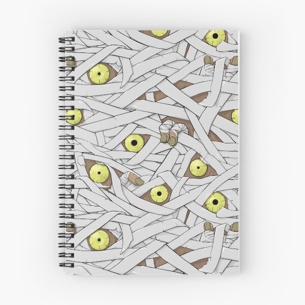 Aperçu de l'œuvre Modèle sans couture de momie - édition yeux jaunes gris clair créée et vendue par spidericks.