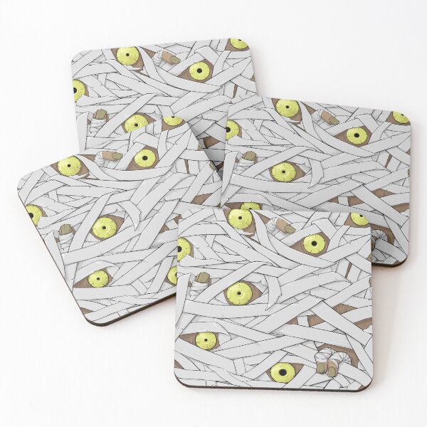 Item preview, Mummy Seamless Pattern - Light Gray Yellow Eyes Edition designed and sold by spidericks.