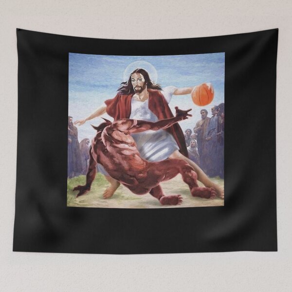 Item preview, Jesus vs Satan in Basketbal Essential T-Shirt.png designed and sold by JeffreyAdamsi.