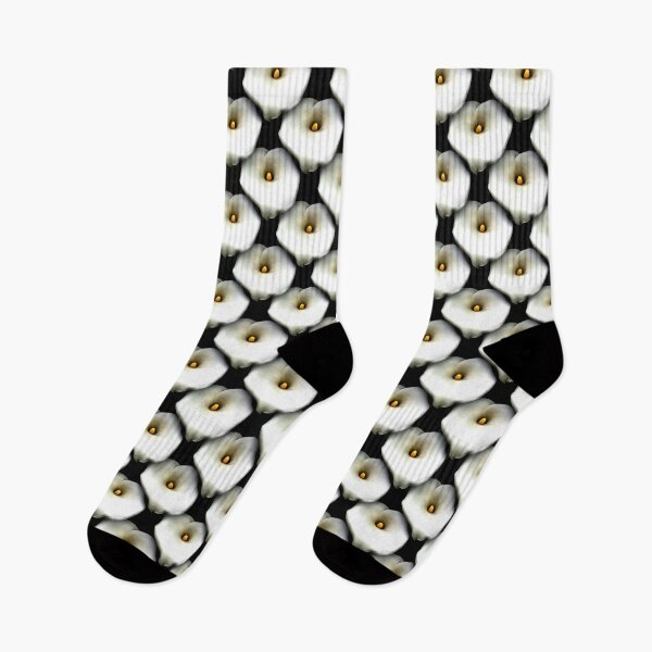 Item preview, Artistic Single Heart Shaped Calla Lily Isolated On Black Pattern designed and sold by taiche.