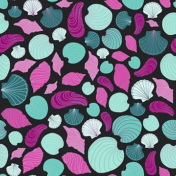 Artwork thumbnail, Pink Shells Pattern by Krystal Thomas