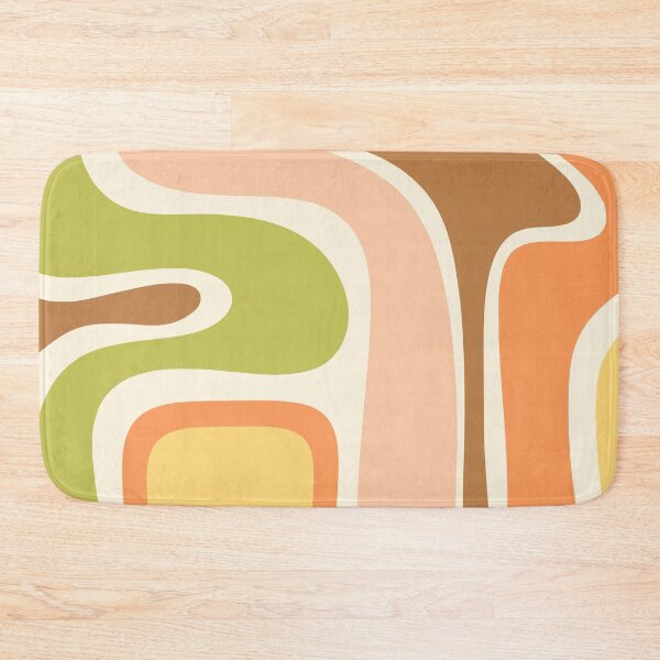 Item preview, Copacetic Retro Abstract in Light Pastel Green Yellow Orange Brown Blush Cream  designed and sold by kierkegaard.