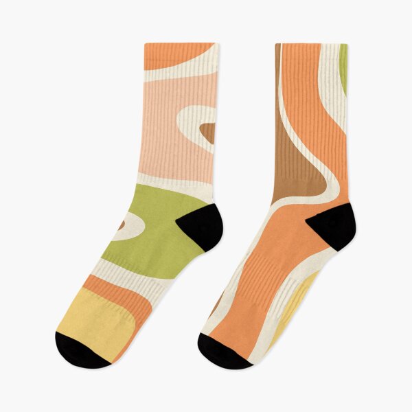 Item preview, Copacetic Retro Abstract in Light Pastel Green Yellow Orange Brown Blush Cream  designed and sold by kierkegaard.