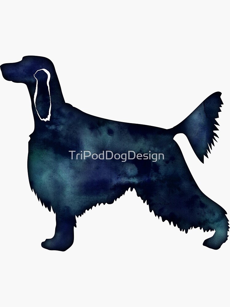 Irish Setter Dog Breed Black Watercolor Silhouette by TriPodDogDesign