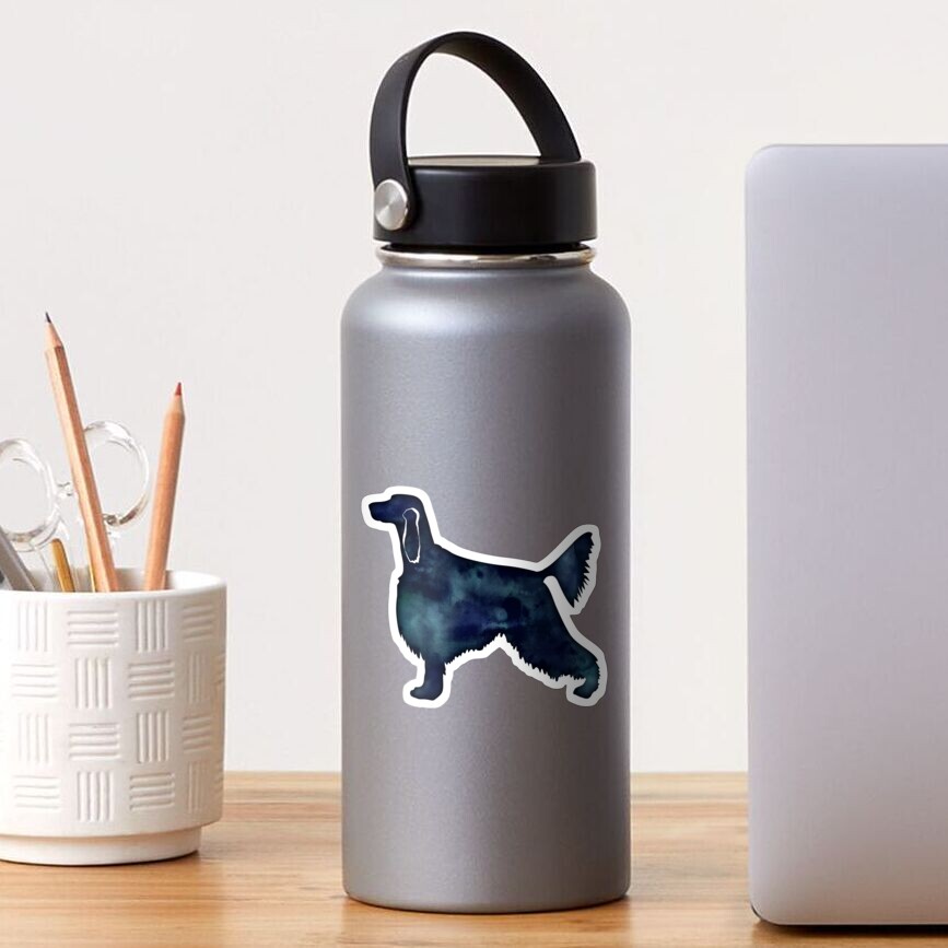 Irish Setter Dog Breed Black Watercolor Silhouette Sticker