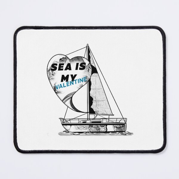 Item preview, Sea Is My Valentine quote with ship and map designed and sold by InnaMGraphic.