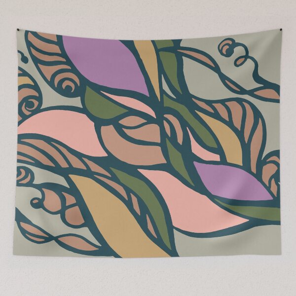 Item preview, Colorful modern curly line art pattern designed and sold by jeanyun48.