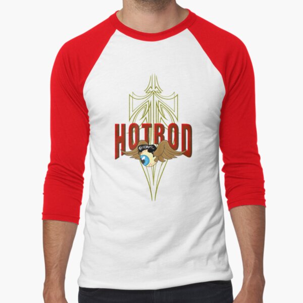 Fliegen Augapfel Hot Rod Baseballshirt mit 3/4-Arm