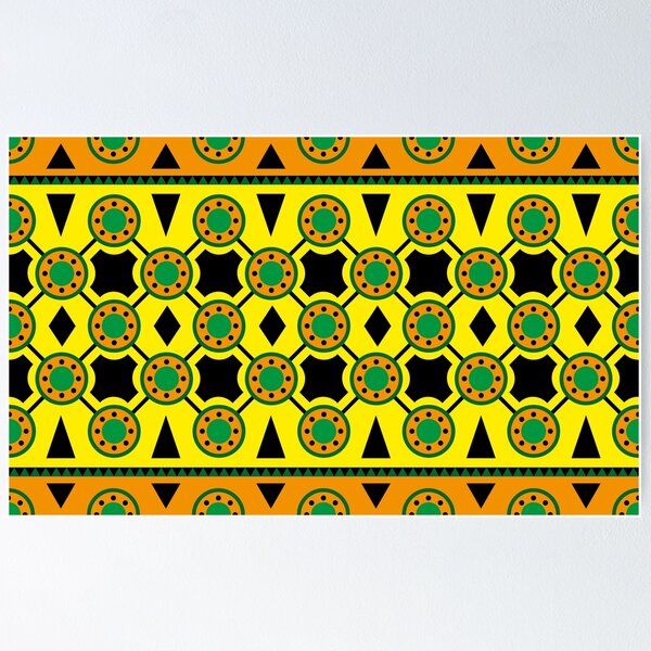 Item preview, Cirlce tejido estampado étnico geométrico abstracto amarillo negro verde designed and sold by Twenty9.