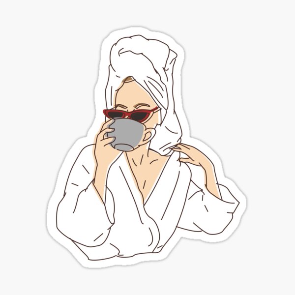Item preview, Woman Drinking in her Bathrobe designed and sold by artsgela.