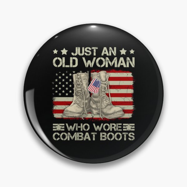 Item preview, Just An Old Woman Combat Boots American Flag designed and sold by ArnauMena.