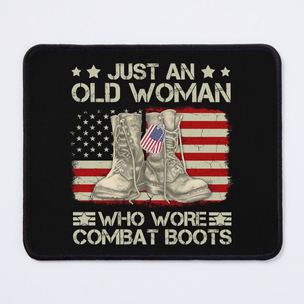 Item preview, Just An Old Woman Combat Boots American Flag designed and sold by ArnauMena.