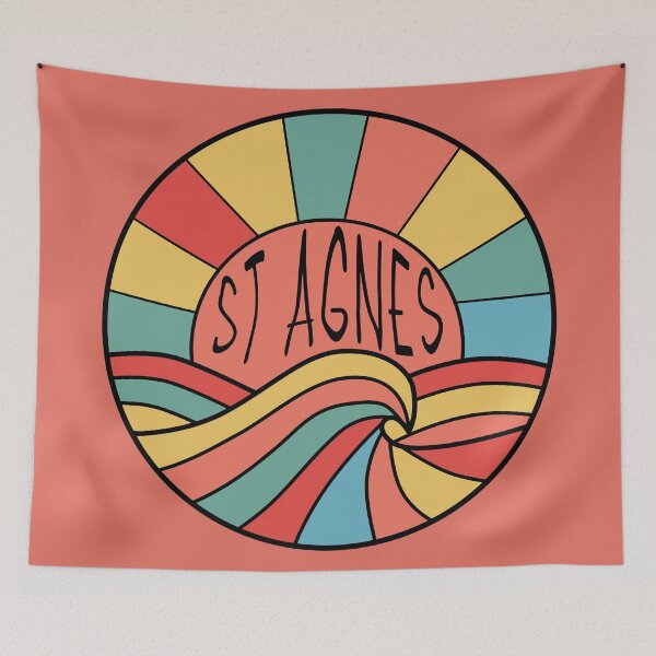 Item preview, St Agnes Sunset Cornwall Cornish Green Red Yellow designed and sold by cashewdays.