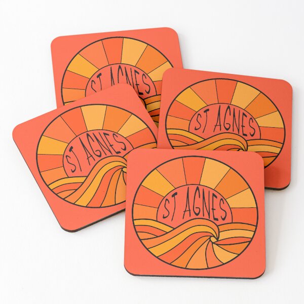Item preview, St Agnes Sunset Cornwall Cornish Red Orange Yellow designed and sold by cashewdays.
