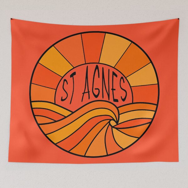 Item preview, St Agnes Sunset Cornwall Cornish Red Orange Yellow designed and sold by cashewdays.