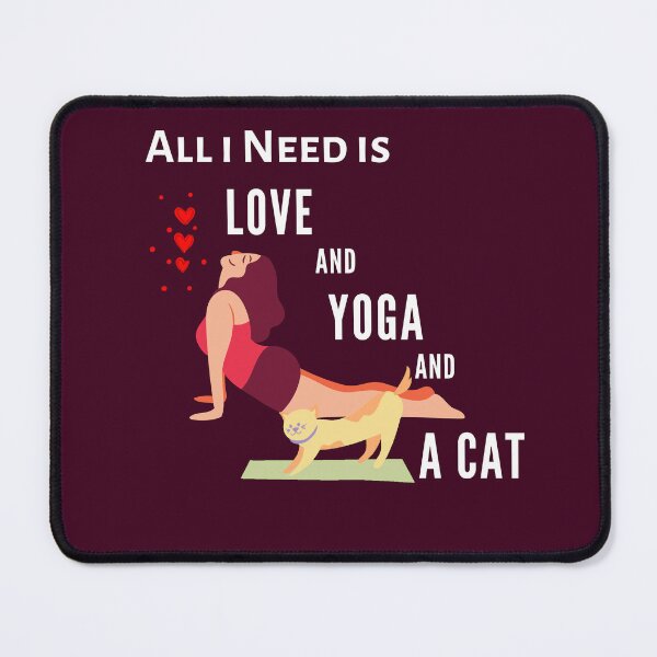Item preview, All i need is love and yoga and a cat designed and sold by chahakisha.