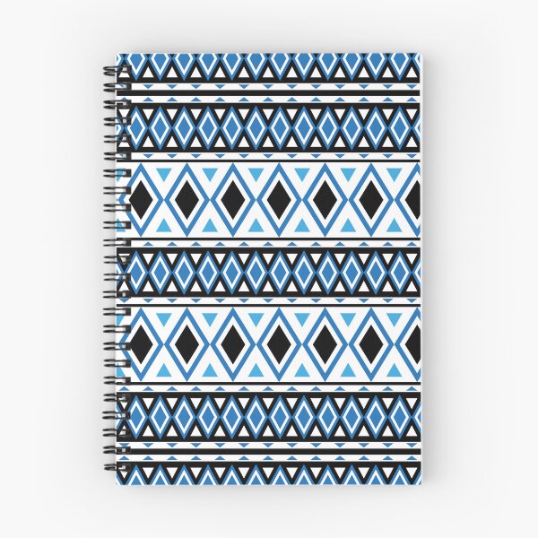 Artikelvorschau, abstraktes geometrisches ethnisches Muster Stoff blau schwarz weiß entworfen und verkauft von Twenty9.