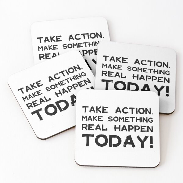 Item preview, Take Action Make Something Happen Today | Quotes | Black | White designed and sold by Wintre2.