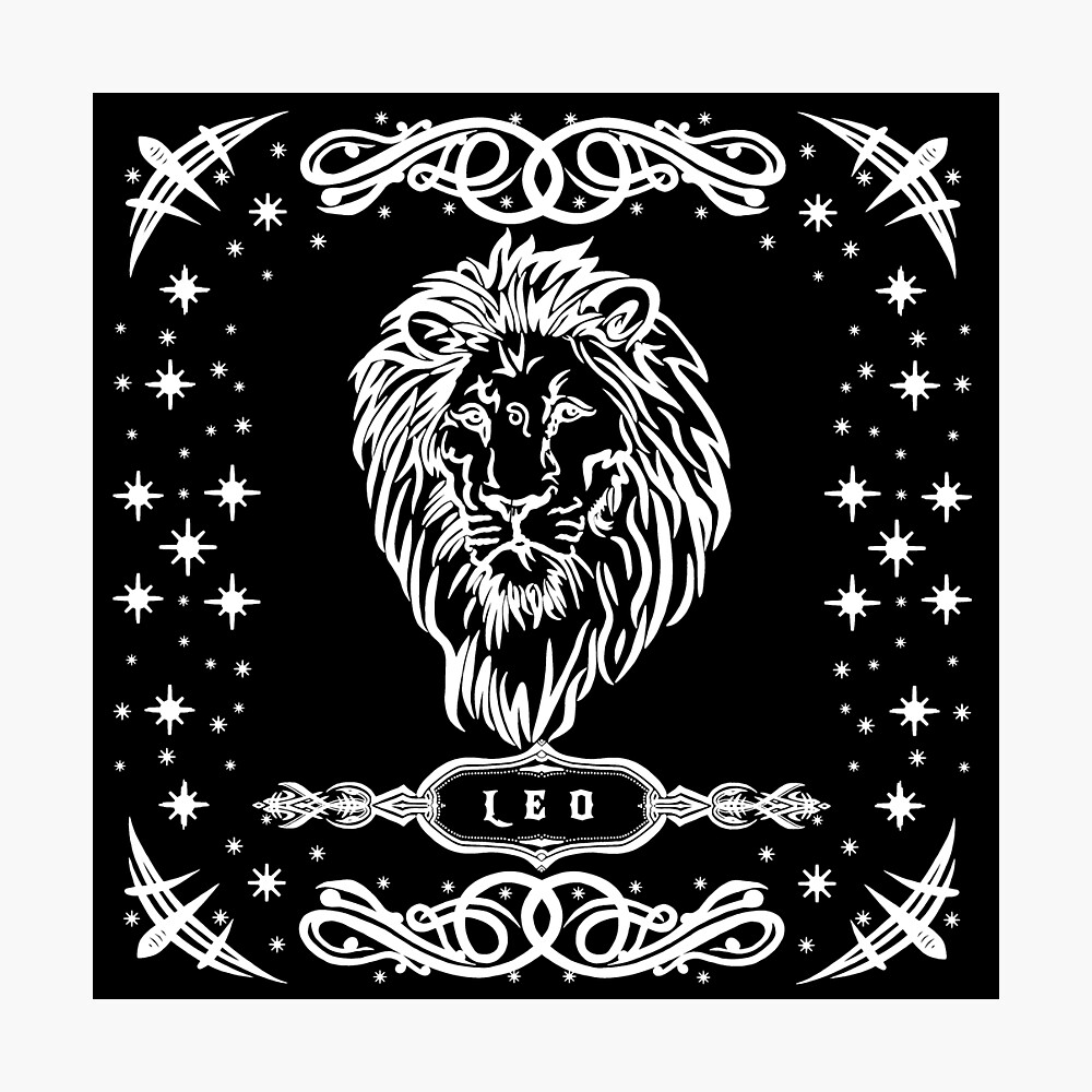 Zodiac Leo Sign Art Original Creativity Lion Tattoo White Stars