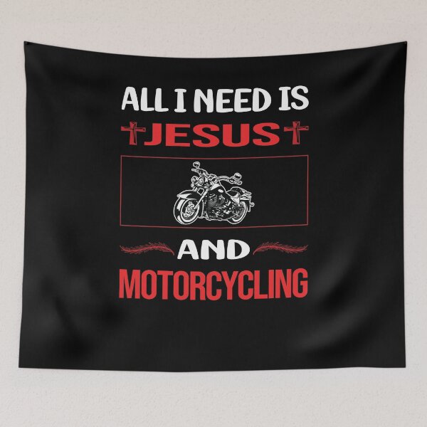 Item preview, Funny Jesus Motorcycling Motorcycle Motorbike Motorbiker Biker designed and sold by DougPoulos.