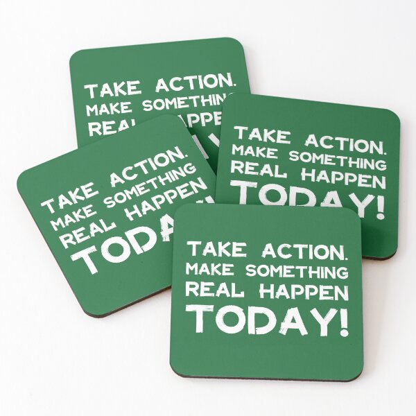 Item preview, Take Action Make Something Happen Today | Quotes | White | Emerald Green designed and sold by Wintre2.