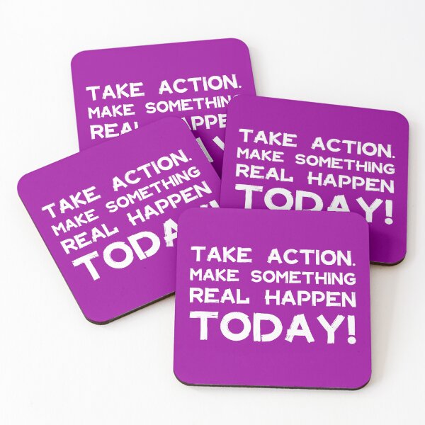 Item preview, Take Action Make Something Happen Today | Quotes | White | Purple designed and sold by Wintre2.