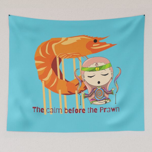 Item preview, The calm before the Prawn meditation - in the Big Prawn range of designs  designed and sold by Container  of Dreams.