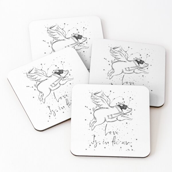 Item preview, Love Is In The Air quote and Pig with stars celestial designed and sold by InnaMGraphic.