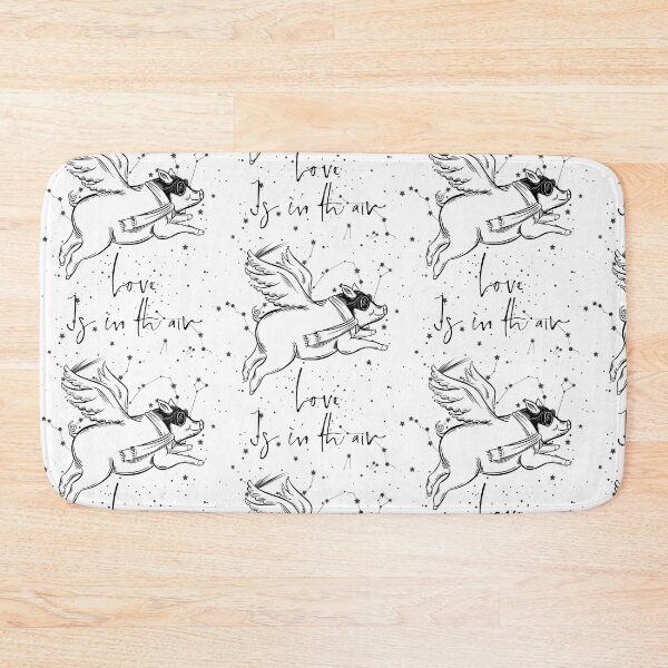 Item preview, Love Is In The Air quote and Pig with stars celestial designed and sold by InnaMGraphic.