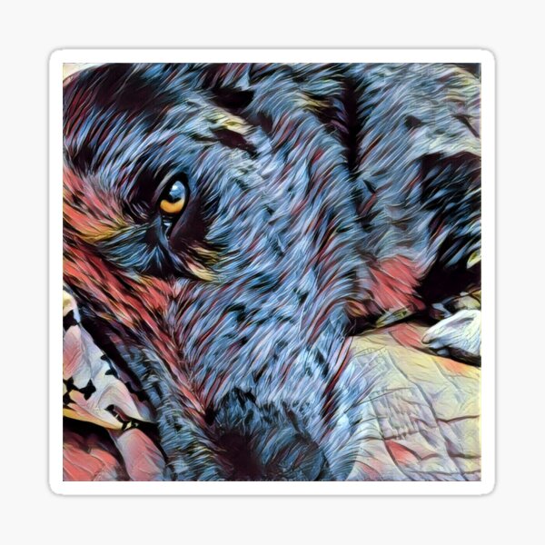 Van Gogh Catahoula Dog Sticker